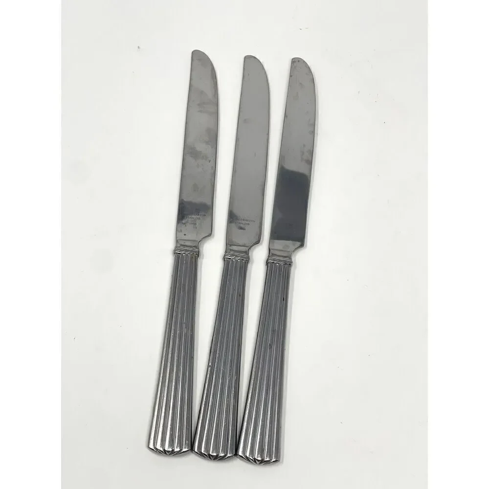 Reed & Barton TRINITY HALL Stainless Glossy Place Dinner Knives 9 5/8” Set Of 3